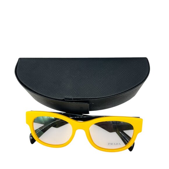Prada Yellow / Black Plastic Frame Optical RX Eyeglasses - Picture 10 of 10